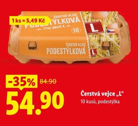 Čerstvá vejce L, 10 kusů