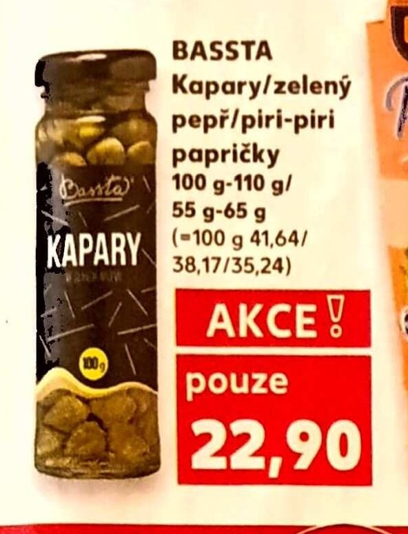 BASSTA Kapary/zelený pepř/piri-piri