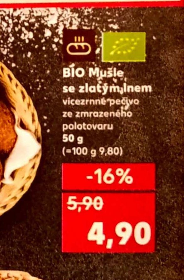 BIO Mušle se zlatým lnem