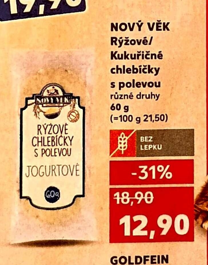 NOVÝ VĚK Rýžové/Kukuřičné chlebíčky s polevou