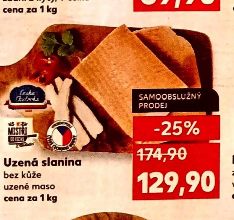 Uzená slanina bez kůže