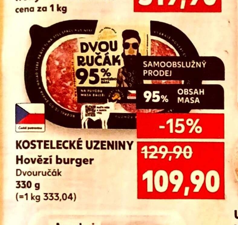 Kostelecké uzeniny Hovězí burger