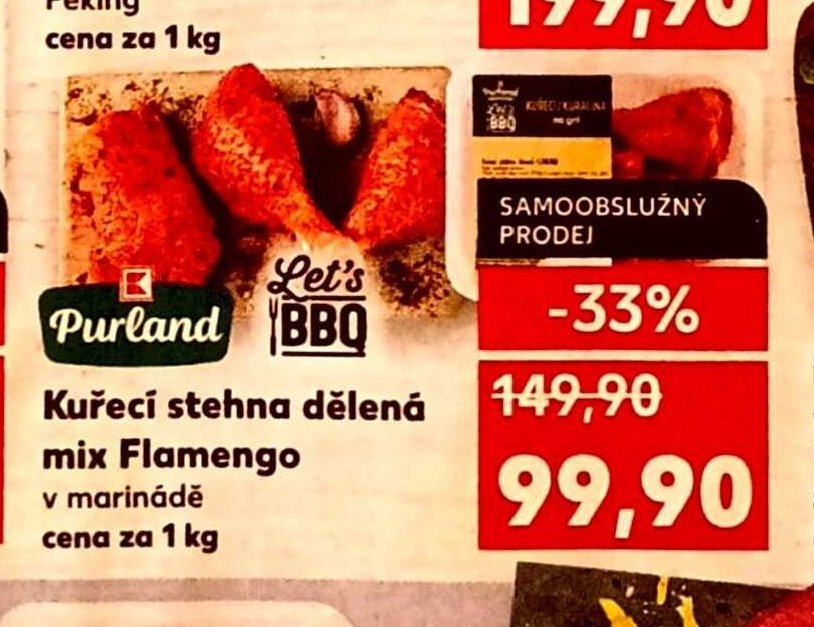 Purland Kuřecí stehna dělená mix Flamingo v marinádě