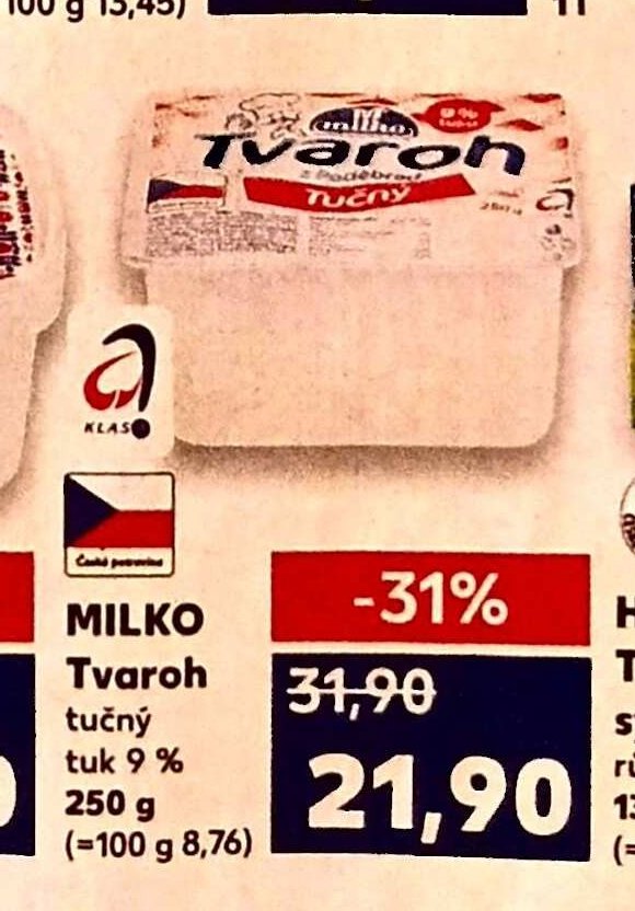 MILKO Tvaroh tučný