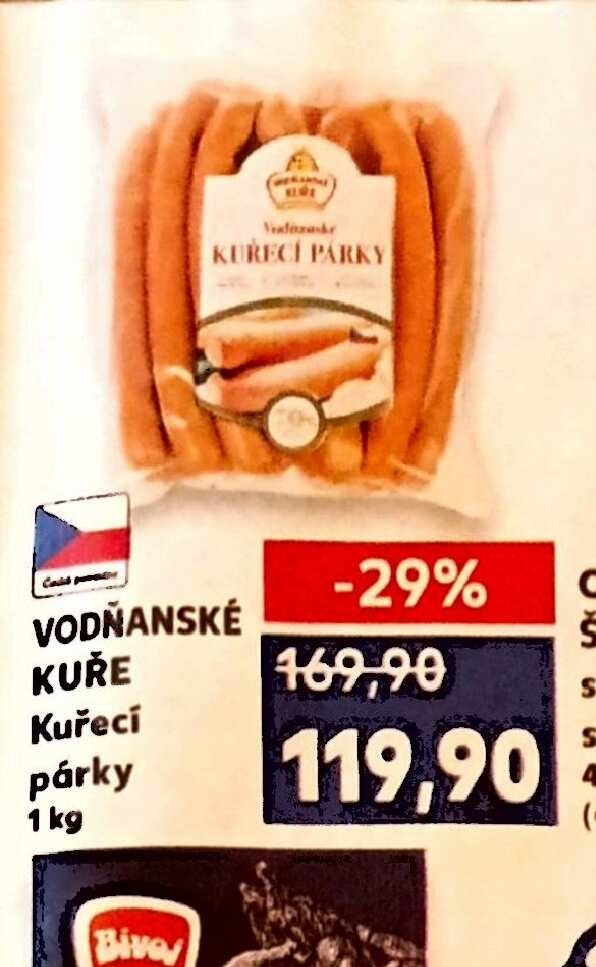 Vodňanské Kuře Kuřecí párky 1 kg