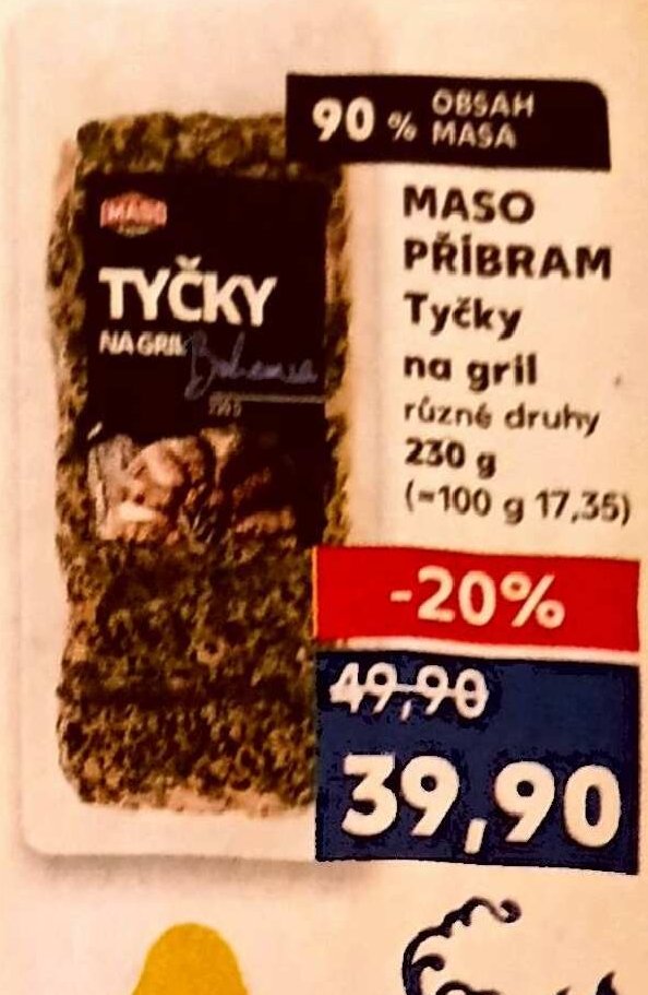 Maso Příbram Tyčky na gril různé druhy 230 g