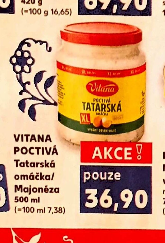 Vitana Poctivá tatarská omáčka/Majonéza 500 ml