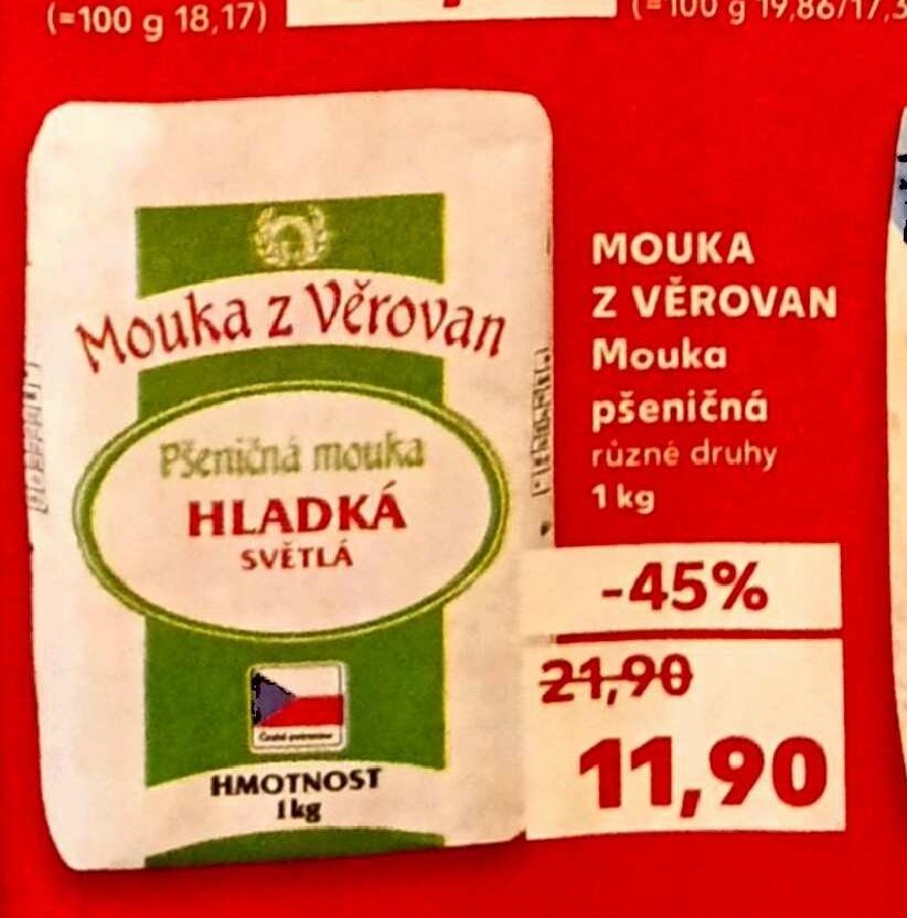 Mouka z Věrovan Pšeničná mouka hladká 1 kg