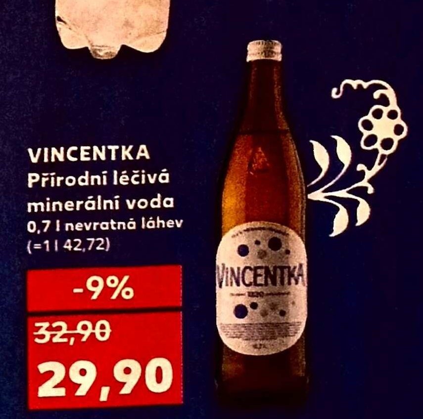 VINCENTKA Přírodní léčivá minerální voda