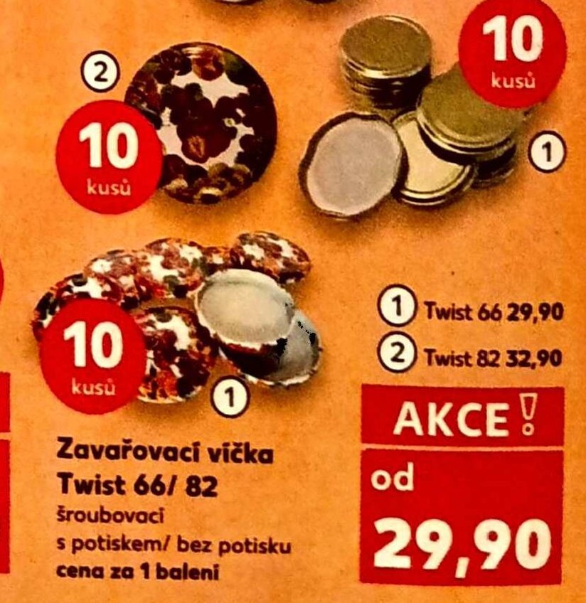 Zavařovací víčka Twist 66/82