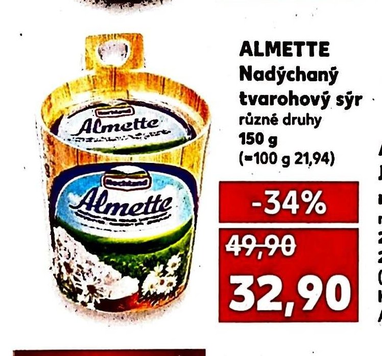 ALMETTE Nadýchaný tvarohový sýr