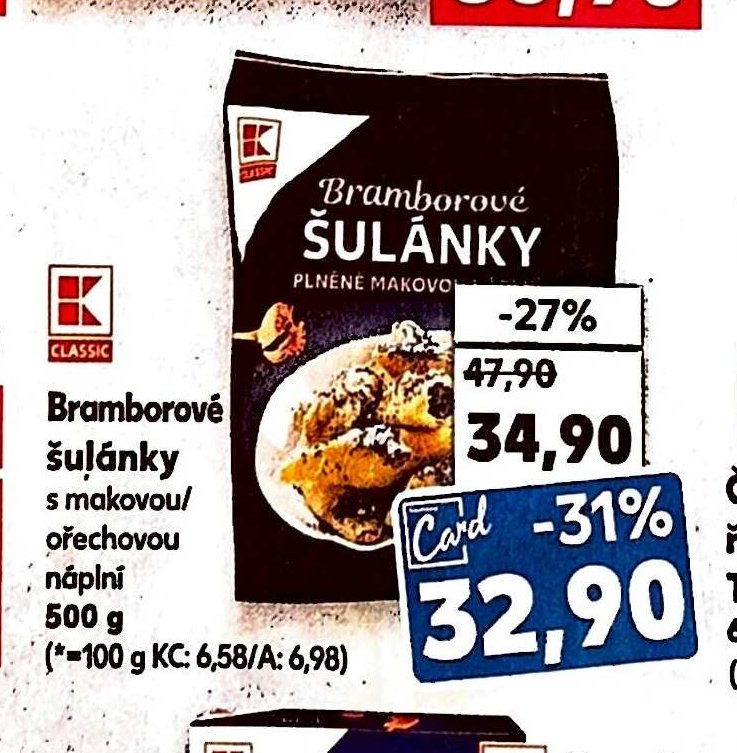 Bramborové šulánky s makovou/ořechovou náplní