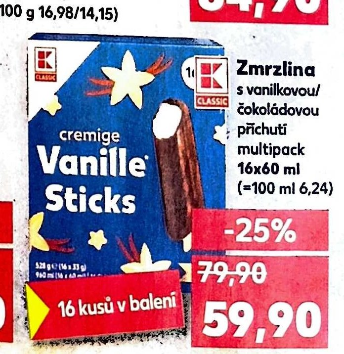Zmrzlina s vanilkovou/čokoládovou příchutí multipack
