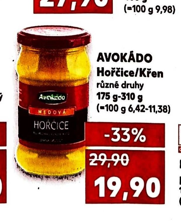 Avokádo Hořčice/Křen