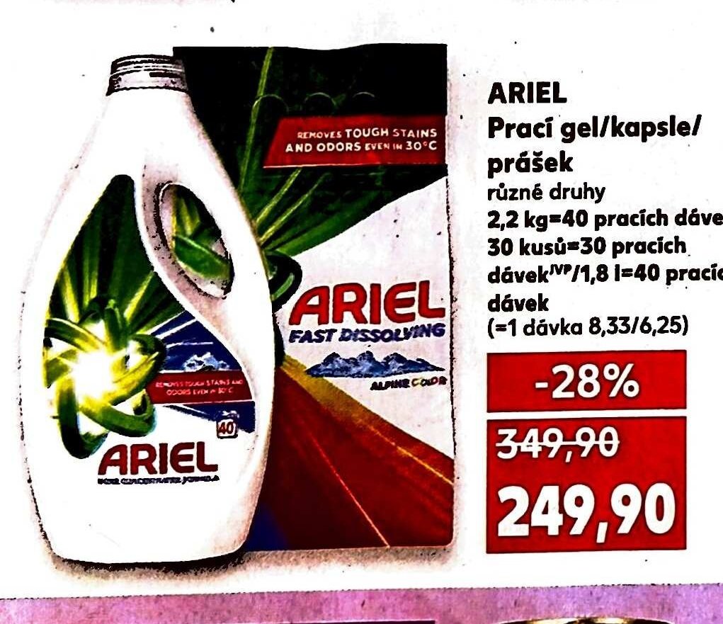 ARIEL Prací gel/kapsle/prášek