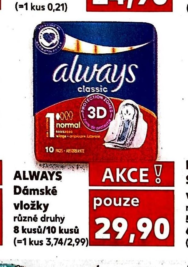 Always Dámské vložky 8/10 kusů