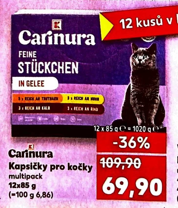 Carinura Kapsičky pro kočky 12x85 g