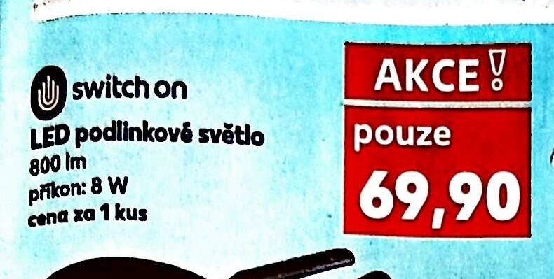switch on LED podlinkové světlo