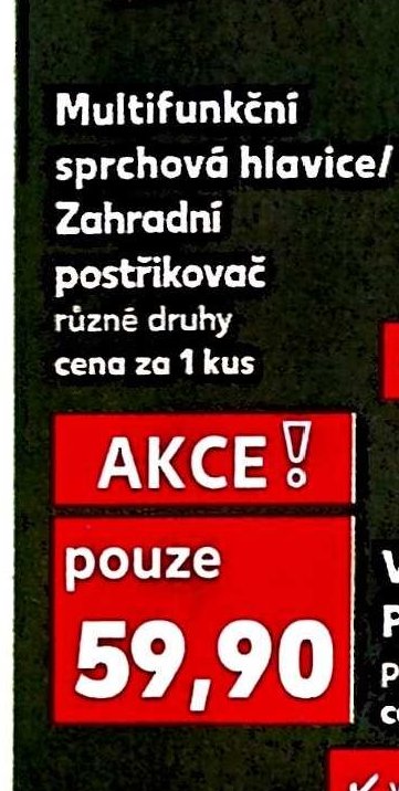 Multifunkční sprchová hlavice / Zahradní postřikovač
