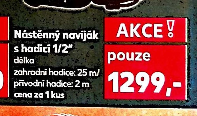 Nástěnný naviják s hadicí 1/2