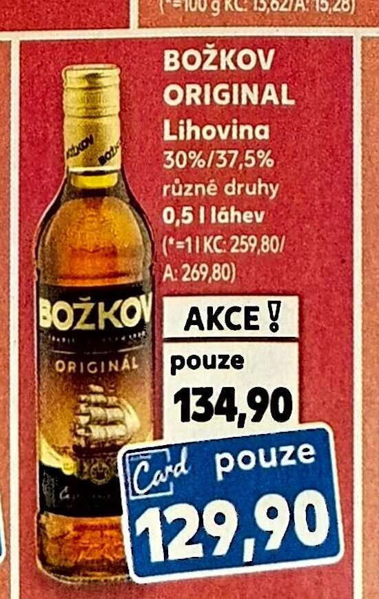 BOŽKOV ORIGINAL Lihovina 30% / 37,5% různé druhy 0,5 l