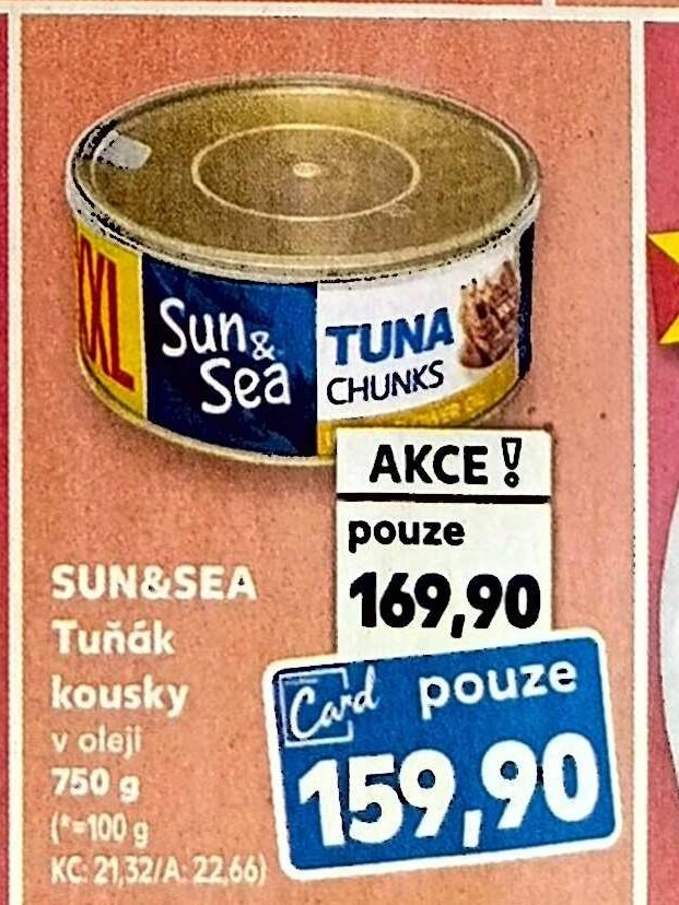 SUN&SEA Tuňák kousky v oleji 750 g