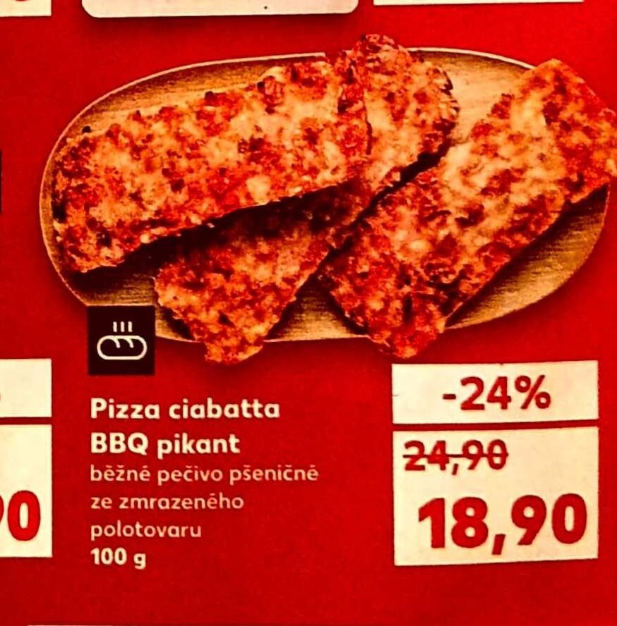 Pizza ciabatta BBQ pikant