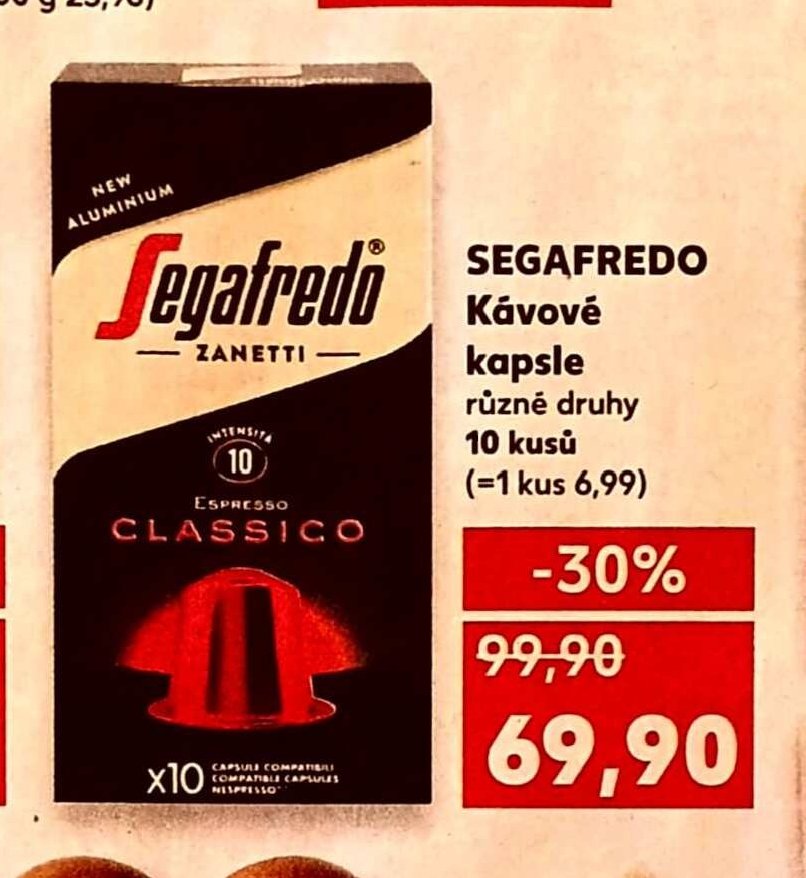 SEGAFREDO Kávové kapsle 10 kusů