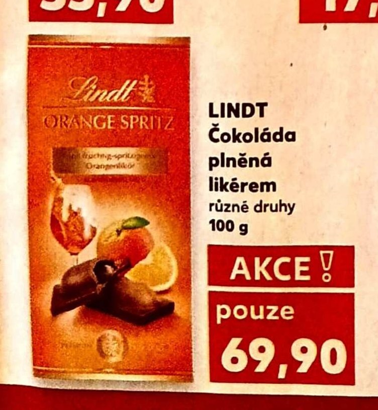 LINDT Čokoláda plněná likérem různé druhy 100 g
