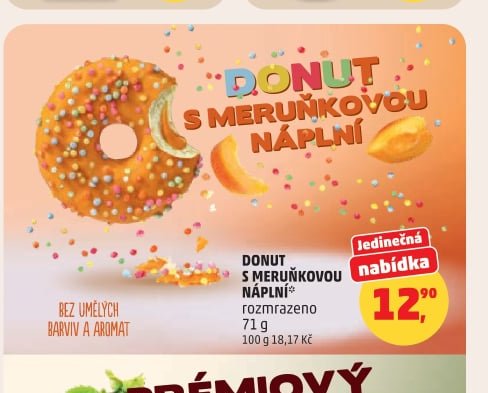 DONUT S MERUŇKOVOU NÁPLNÍ