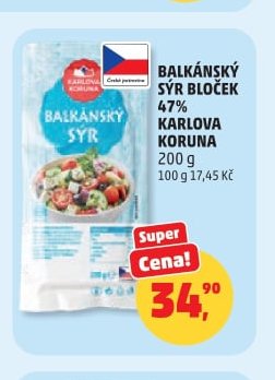 BALKÁNSKÝ SÝR BLOČEK KARLOVA KORUNA