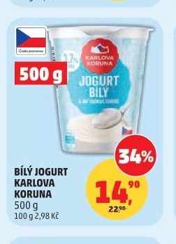 BÍLÝ JOGURT KARLOVA KORUNA