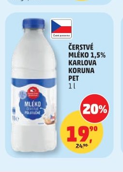 ČERSTVÉ MLÉKO 1,5% KARLOVA KORUNA