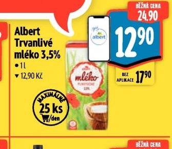 Albert Trvanlivé mléko 3,5%