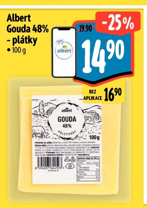 Albert Gouda 48% plátky