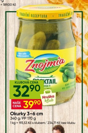 Okurky Znojmia 3-6 cm