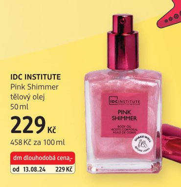 IDC INSTITUTE Pink Shimmer tělový olej 50 ml