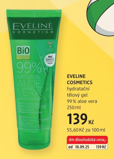 EVELINE COSMETICS hydratační tělový gel 99% aloe vera 250 ml