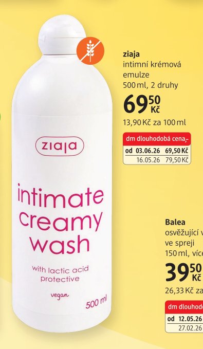 ziaja intimní krémová emulze 500 ml