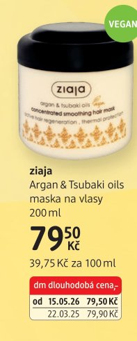 ziaja Argan & Tsubaki oils maska na vlasy