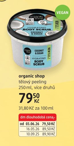 organic shop tělový peeling 250 ml