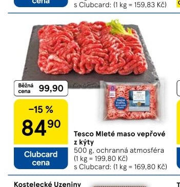 Tesco Mleté maso vepřové z kýty