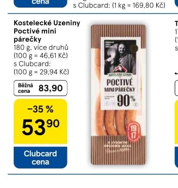 Kostelecké Uzeniny Poctivé mini párečky