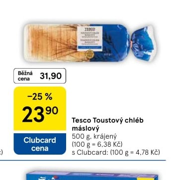 Tesco Toustový chléb máslový