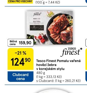 Tesco Finest Pomalu vařená hovězí žebra