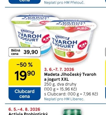 Madeta Jihočeský Tvaroh a jogurt XXL