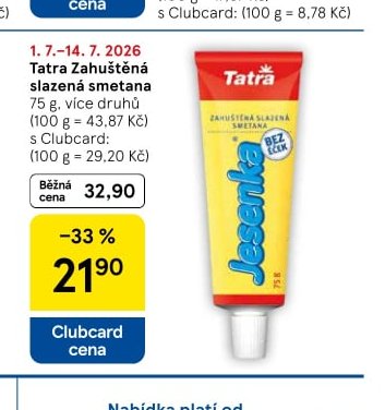 Tatra Zahuštěná slazená smetana