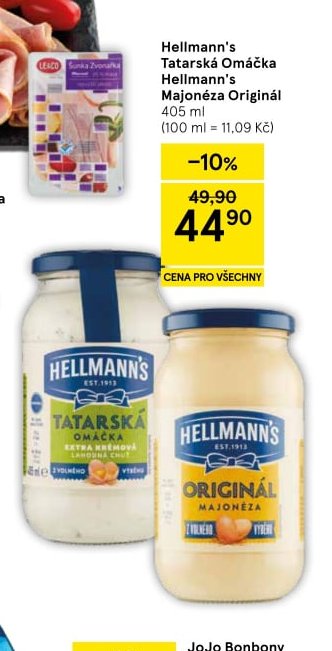 Hellmann's Tatarská Omáčka 405 ml / Majonéza Originál 405 ml