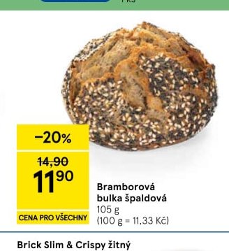 Bramborová bulka špaldová 105 g