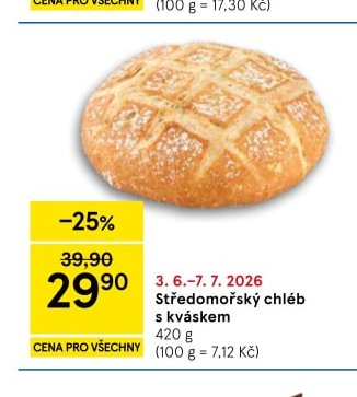 Středomořský chléb s kváskem 420 g